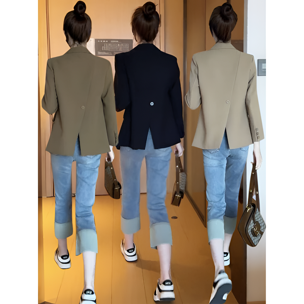 爆款西装外套女长袖秋季新款休闲设计感高级感气质小西服上衣显瘦