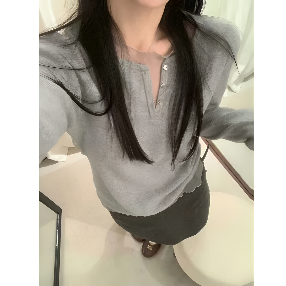 2025秋冬加绒修身型显瘦拼接时尚打底衫长袖修身蕾丝花边纯欲风