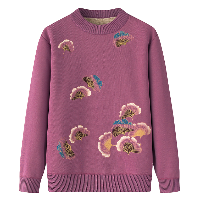 中老年人妈妈装套头衫秋冬奶奶毛衣女保暖加绒打底衫老人衣服上衣