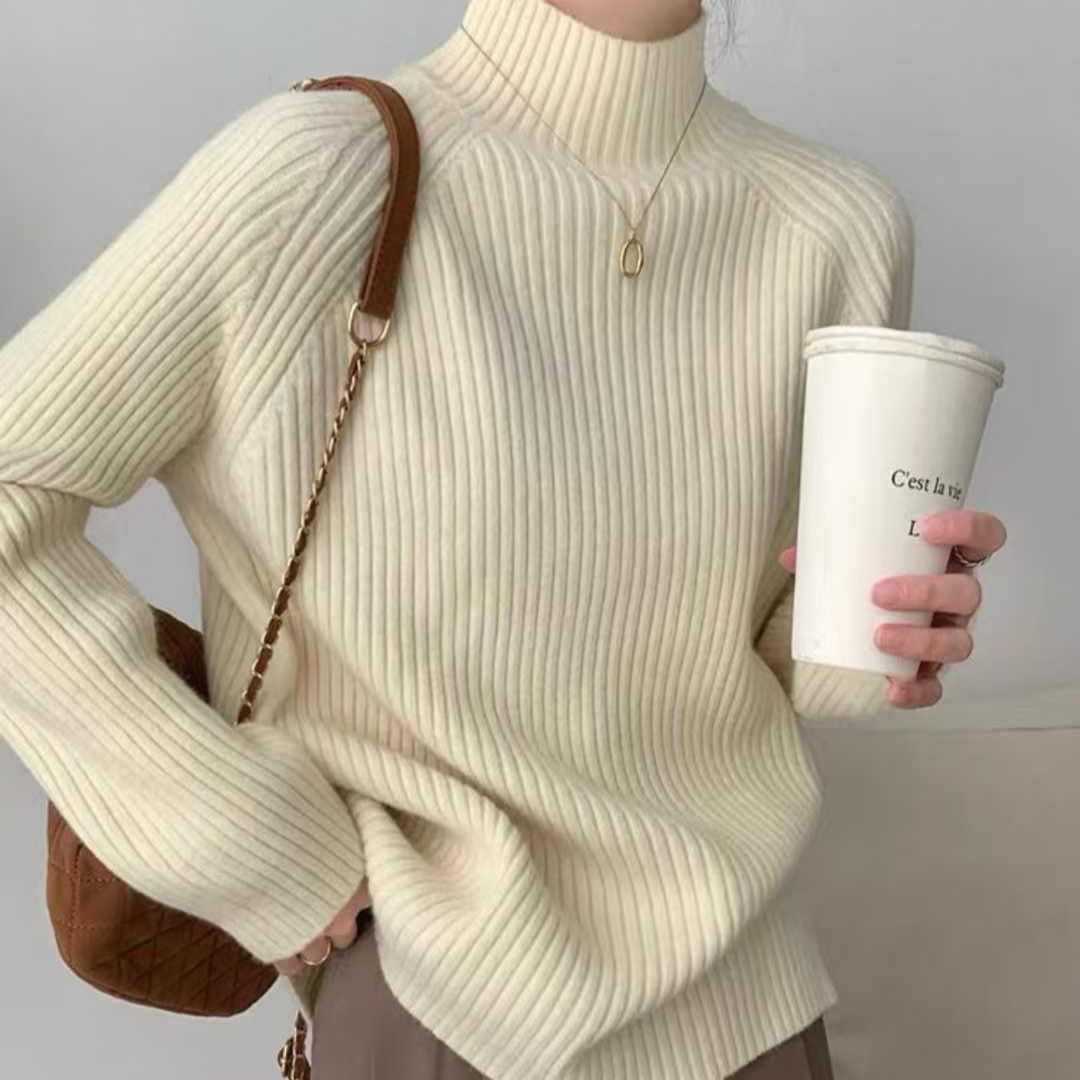 2025秋冬基础半高领插肩显瘦加厚冬季内搭针织毛衣上衣时尚休闲风