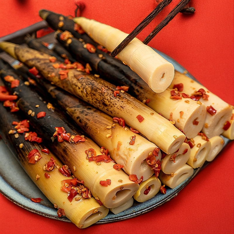 500g手剥笋开袋即食老汤泡椒香辣手撕笋笋尖脆嫩包爽口【鲜菇姑家】