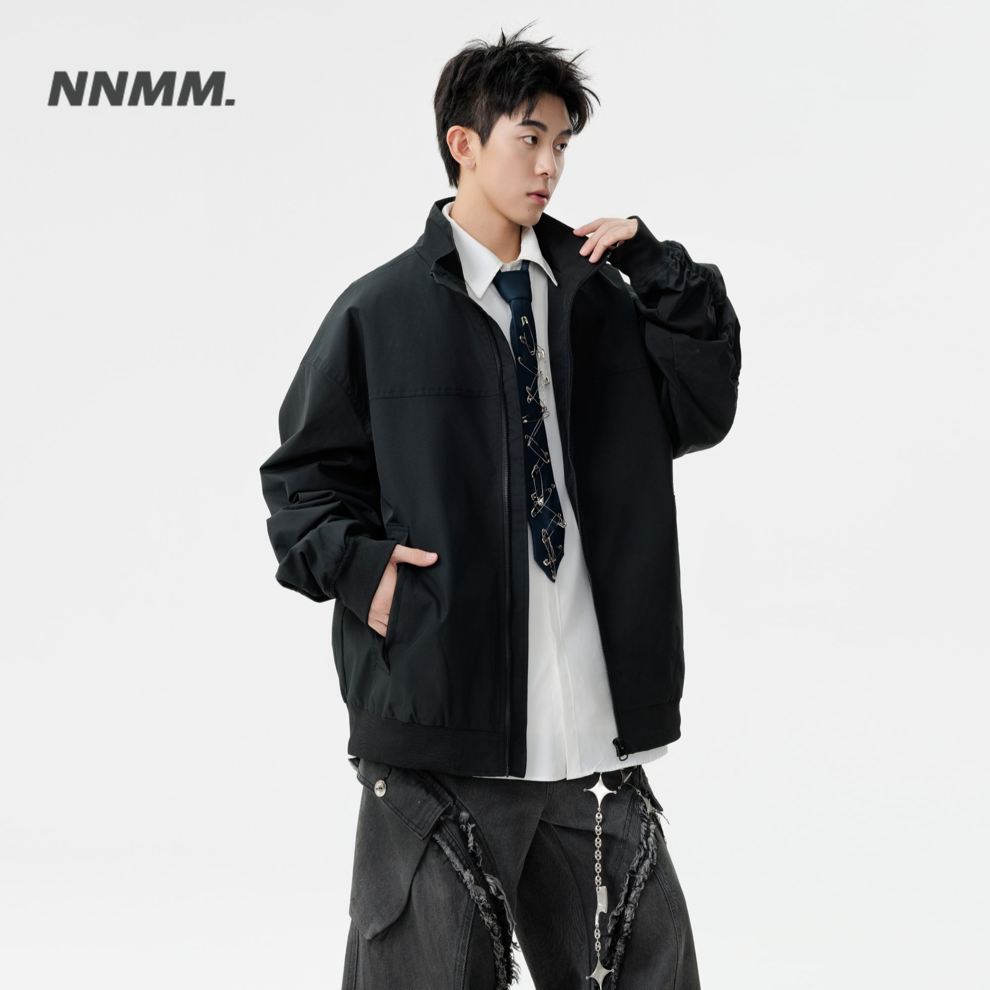 美式飞行夹克2025早秋男女款立领纯色短款复古工装外套潮牌上衣服