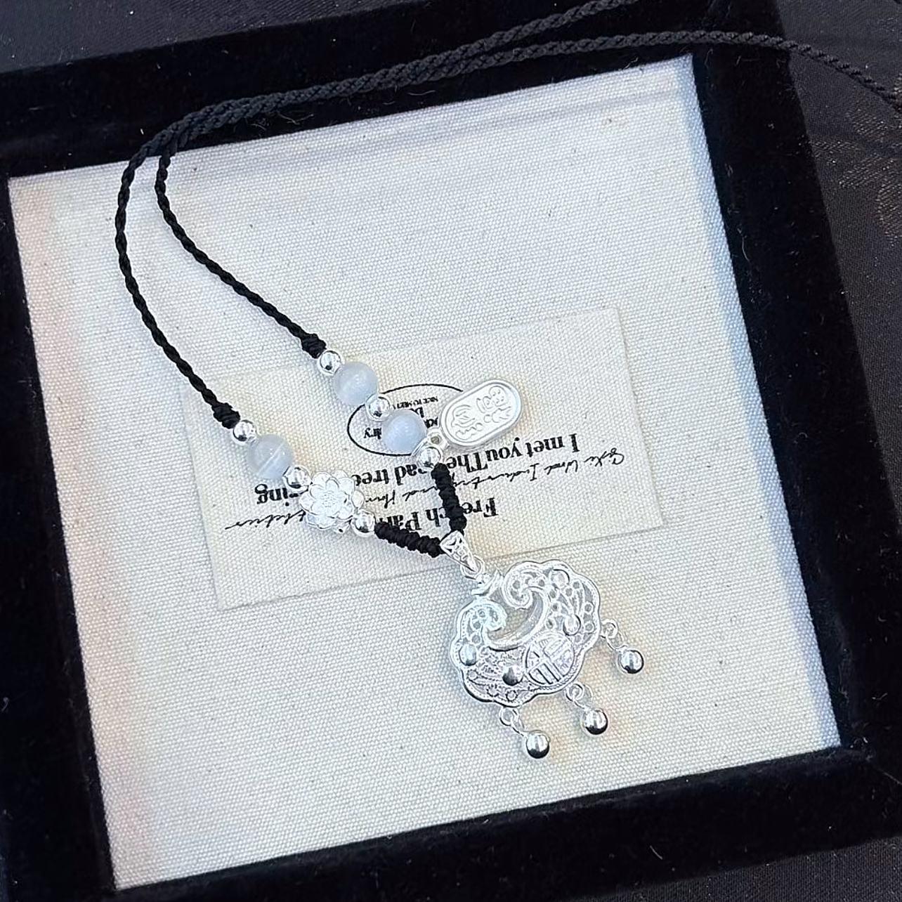 吊坠足银 足银999镂空平安锁项链女银锁纯银如意锁吊坠锁包福锁