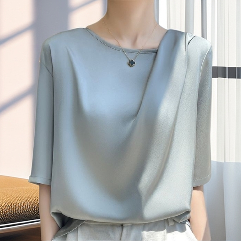 【雅岚女装】时尚洋气显瘦衬衫七分袖衬衣短袖夏季薄款百搭气质上衣