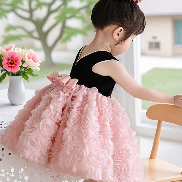 公主裙女童夏2025生日宴绝美蓬蓬洛丽塔裙子粉色衣服周岁女宝礼服