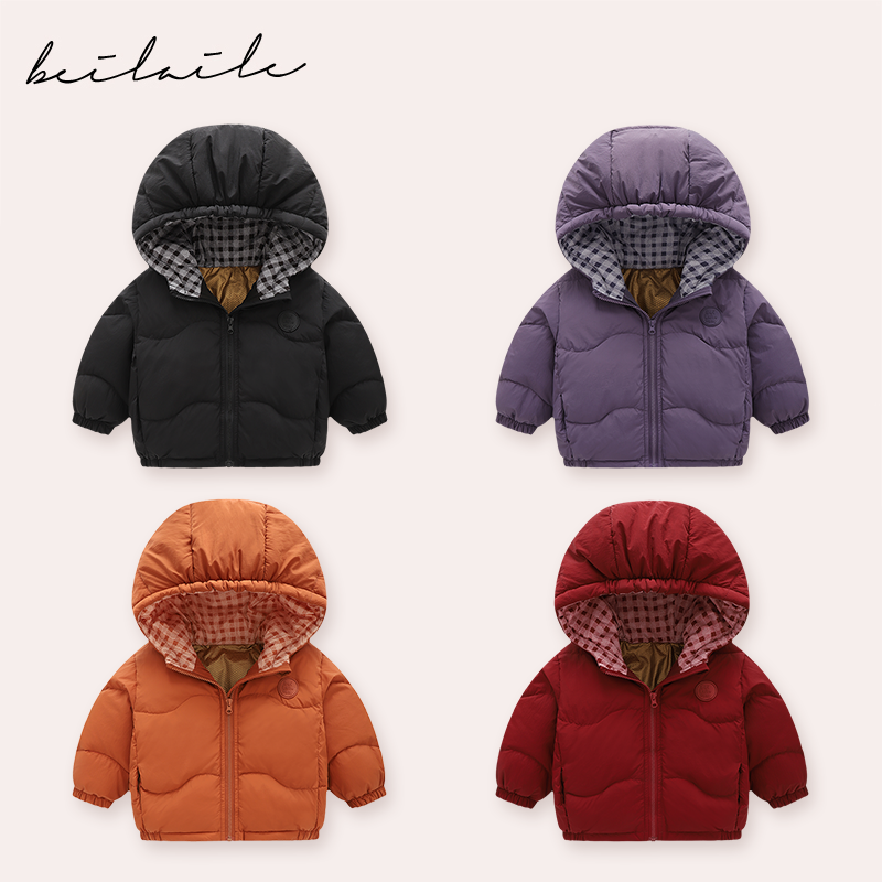 【三防石墨烯带帽羽绒】婴儿童衣服宝羽绒外套秋冬白鸭绒I16 AM