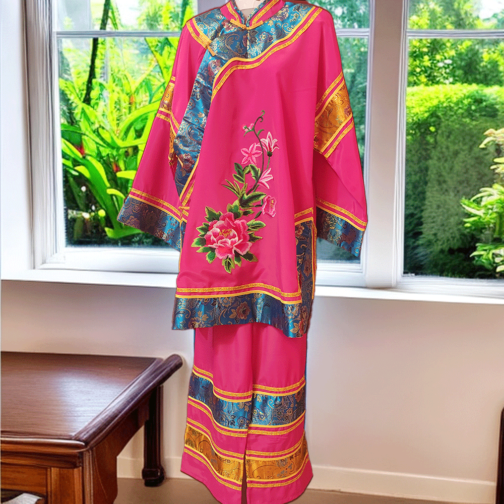 中老年中式演出服戏服舞蹈服舞台年会民族风二人转花旦秧歌服套装