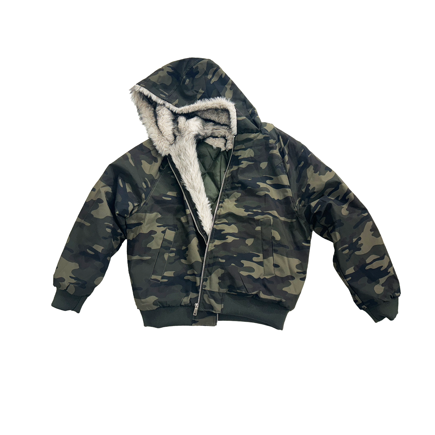 Dehz25FW迷彩座山雕2/2斜纹连帽棉服男士冬季加厚保暖棉衣外套