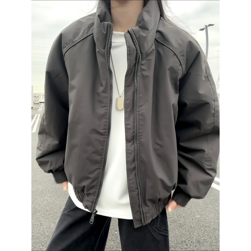 DOKA-美式三防工装棉服男款秋冬极简风高级感立领廊形外套夹克