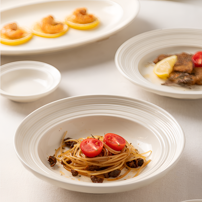 奶油风盘碟盘子高温釉下彩餐具菜盘饭碗鱼盘西餐餐具乔迁新家餐具