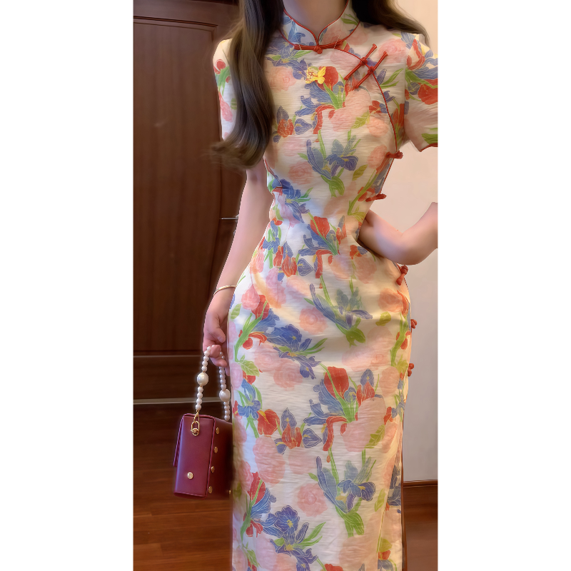 【锦绣繁花】绝美新中式国风改良旗袍连衣裙少女日常可穿长裙9550