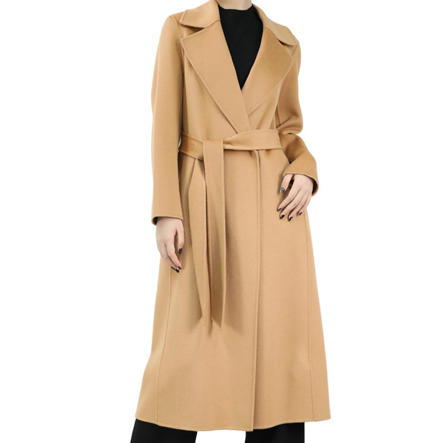 女秋冬毛呢外套双面呢中长款大衣通勤修身型FD8318029