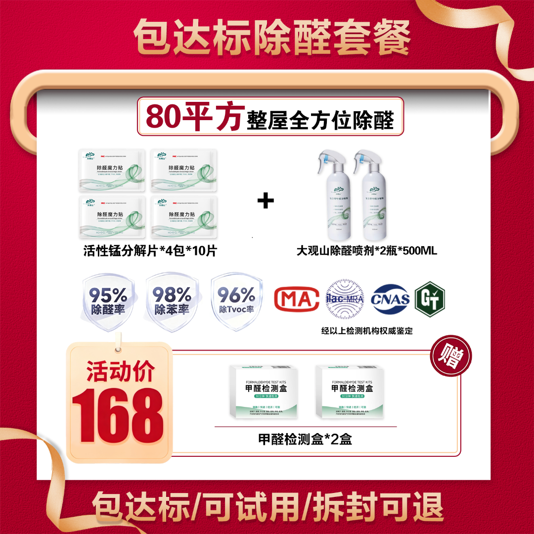 活性锰片除醛套餐+除醛喷剂/长期组合装全屋除醛包达标金属团簇片