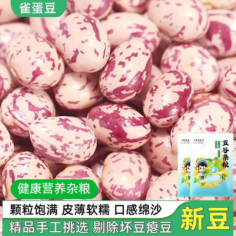 2025年新货雀蛋豆当季花豆贵州特产奶花芸豆花生豆子打豆浆煲汤豆