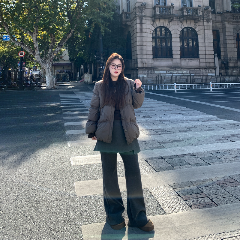 盈盈&南岛风大码女装加厚阔腿裤女冬季时尚百搭直筒拖地裤ZYY2703