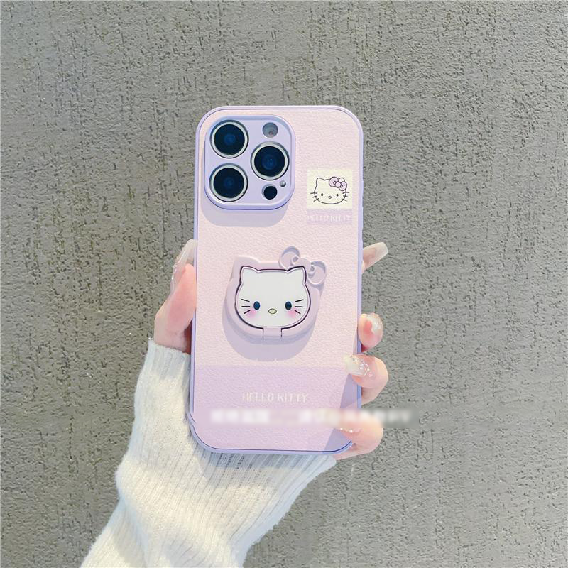 适用iPhone16/15promax可爱kitty猫支架壳小米15/14少女心vivos30