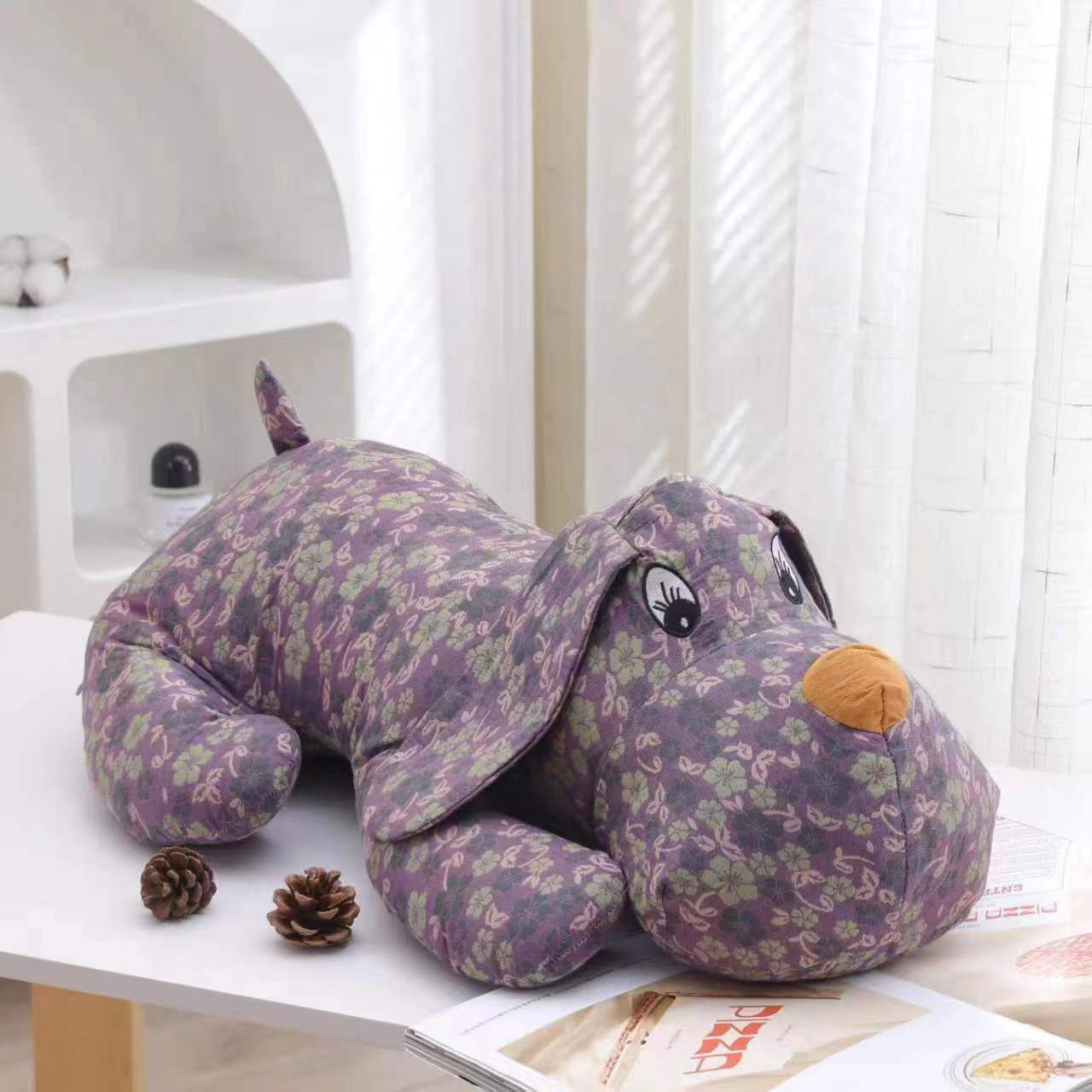 碎花双层纱玩偶--趴趴狗