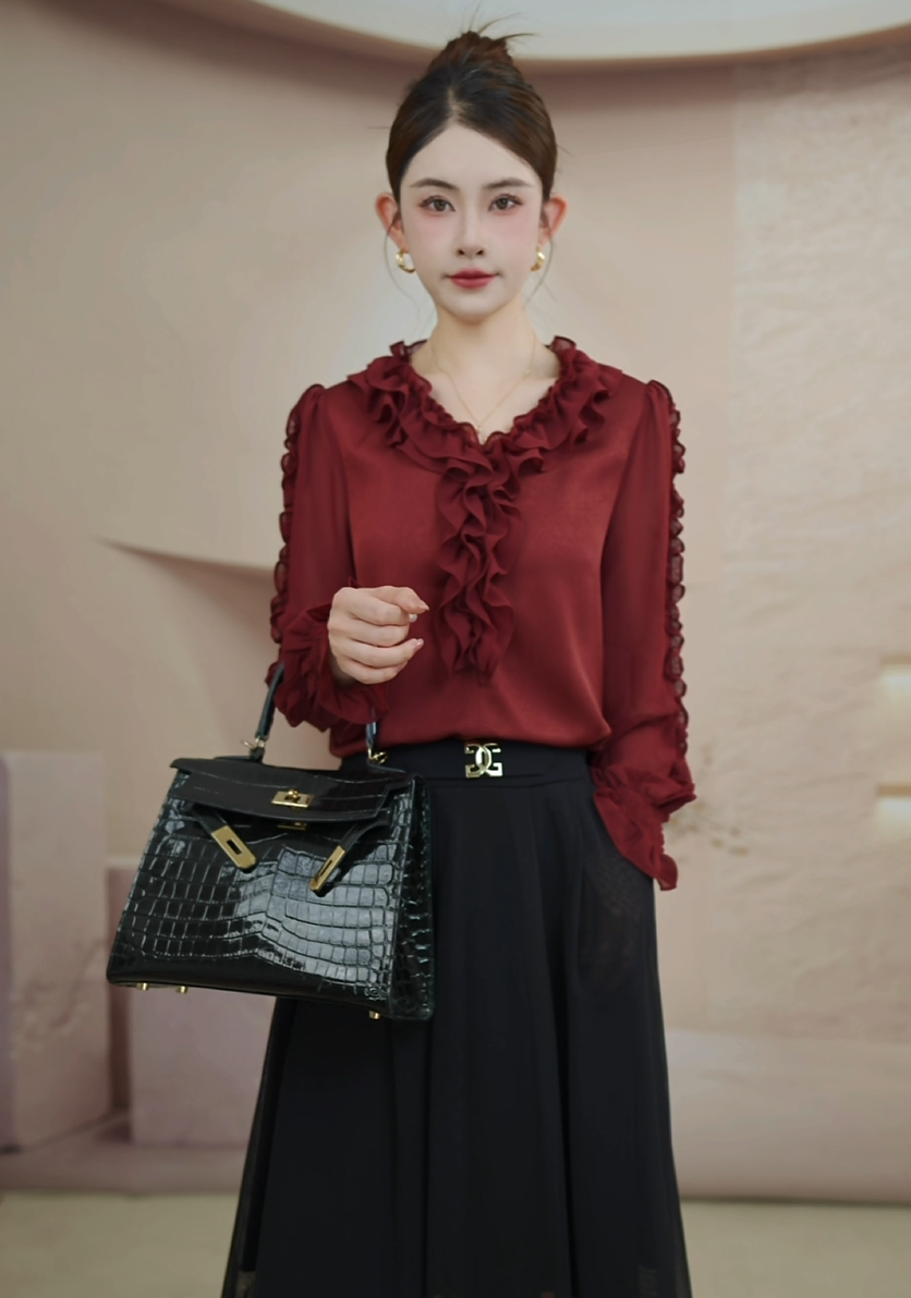 【如蝶服饰】2025款显瘦气质洋气秋季减龄时尚多巴胺新款长袖衬衫