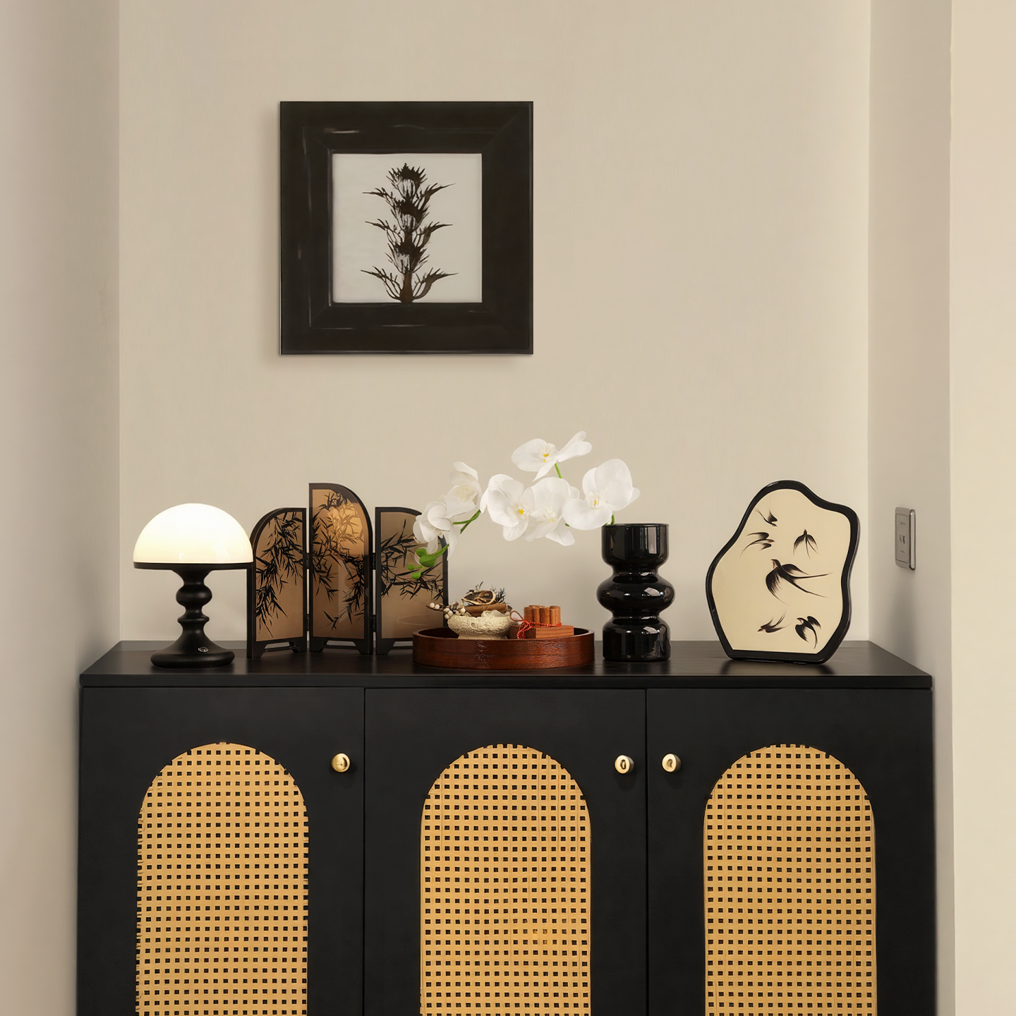 贝汉美中古风装饰客厅斗柜餐边柜摆件高级感陶瓷花瓶乔迁新居礼物