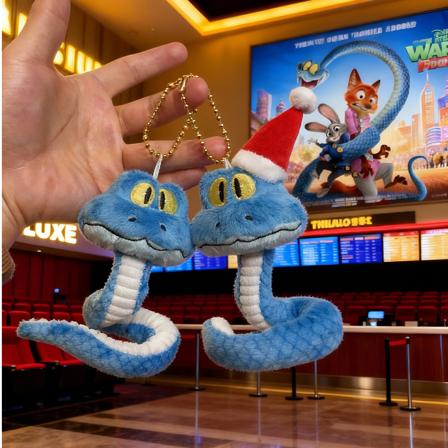 疯狂动物城2同款盖瑞GARY挂件蓝色蛇毛绒玩偶可捏造型圣诞礼物