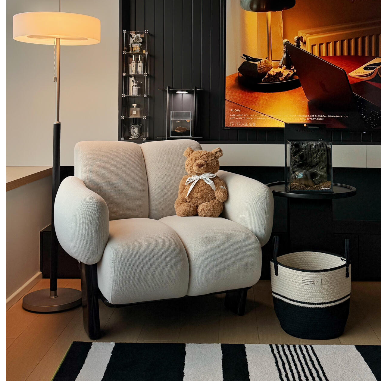 考拉单人沙发椅法式奶油风客厅阳台休闲椅复古懒人设计师沙发单椅