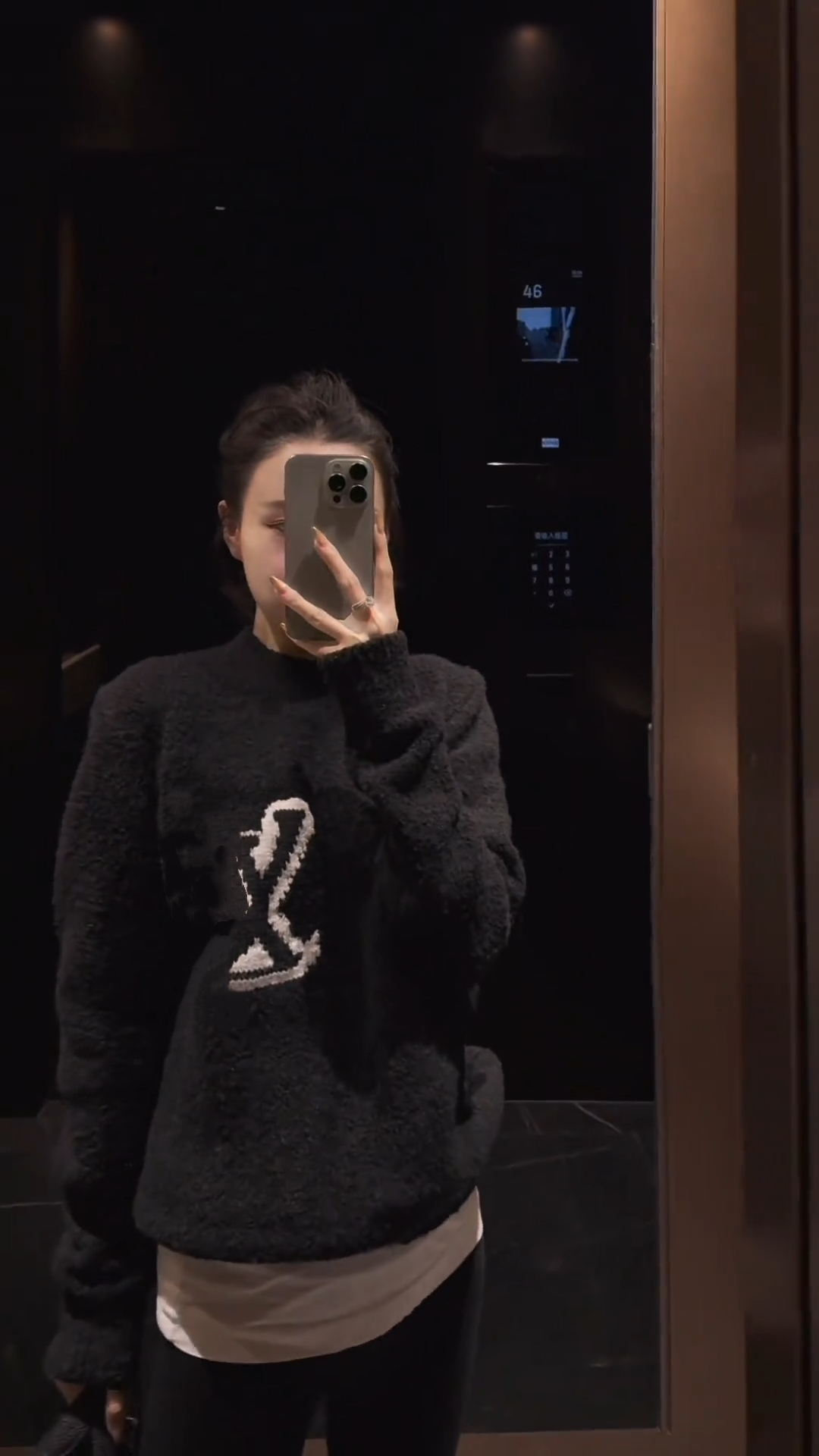 2025秋冬新款女韩系慵懒风打底内搭圆领刺绣毛衣显瘦百搭针织上衣