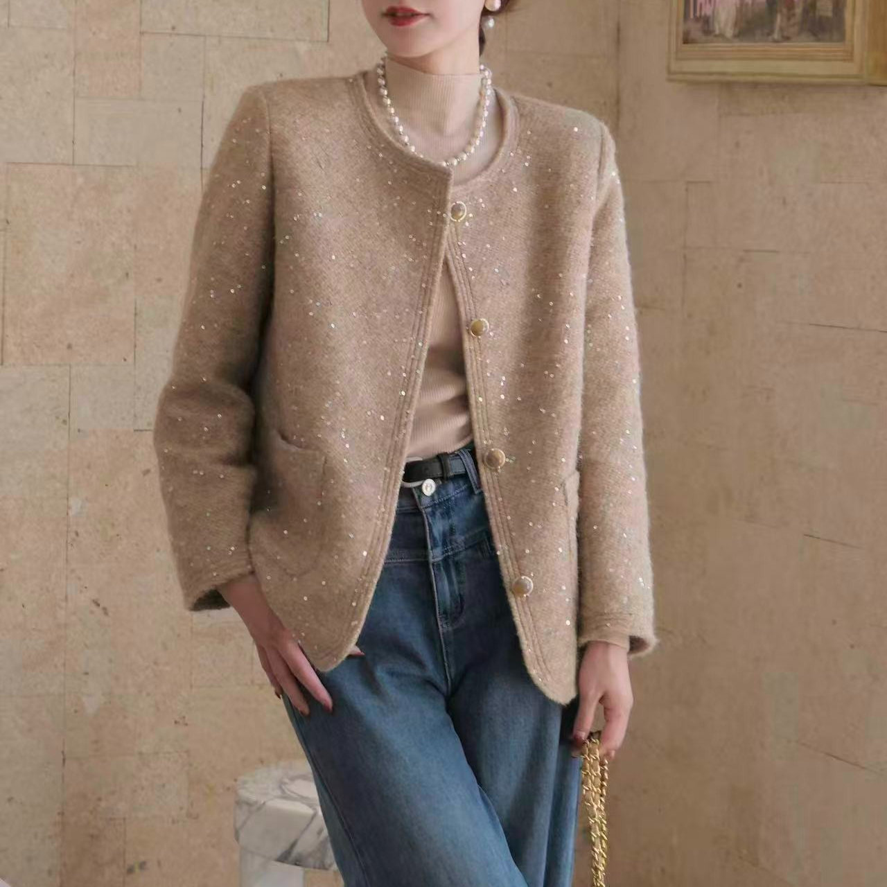 LL【星河微光】爆款轻奢羽绒宽松型网红女士羽绒服外套 新国标90绒