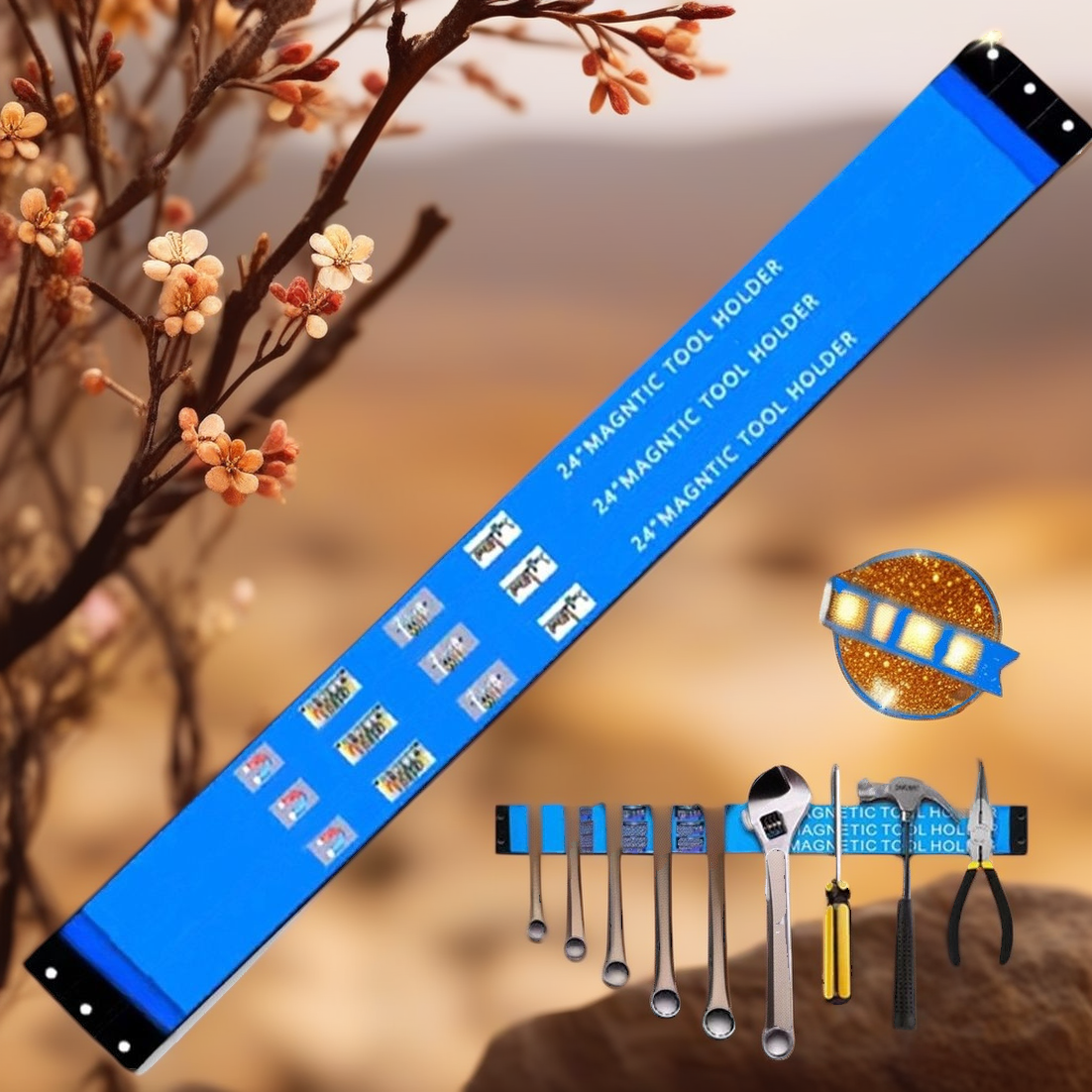 新款强磁工具收纳架条形磁铁厨房刀具收纳架五金工具收纳磁条长条