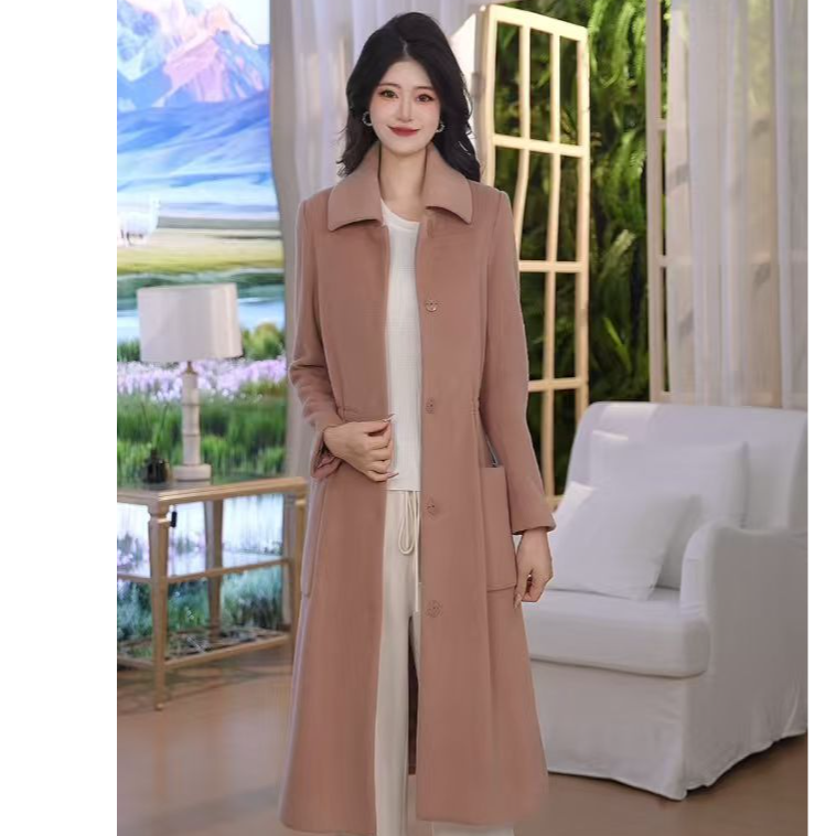 Gowani/乔万尼毛呢大衣女呢子外套流行气质中长款羊毛大衣EB4A027