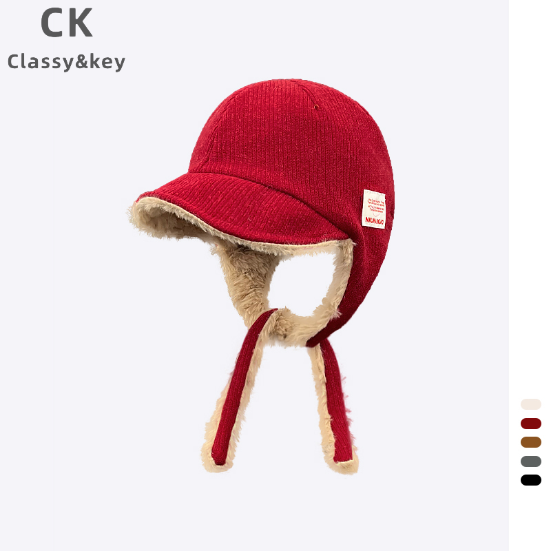 Classy key新加坡设计师联名款秋冬季保暖毛绒加厚防寒雷锋帽子女