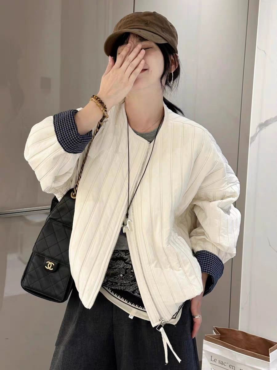 短款棒球服夹棉外套女2025秋季新款高级感小个子轻薄棉服夹克上衣