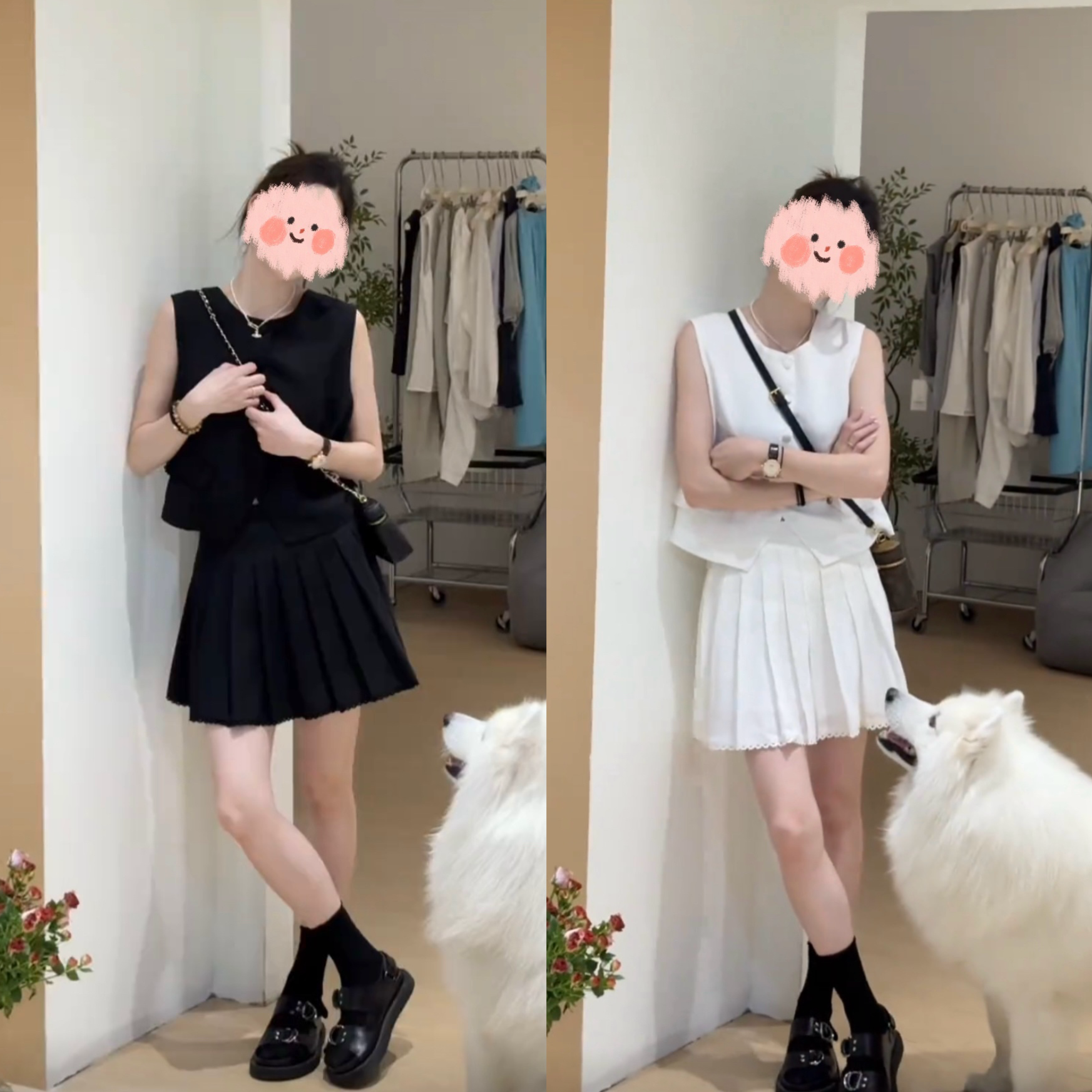 2025夏季穿搭一整套女韩系高级感显瘦无袖马甲花边百褶裙两件套装