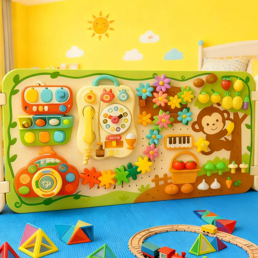 0-3岁早教刚需！毛毡忙碌板墙面款宝宝蒙氏自制益智玩具专注力神器