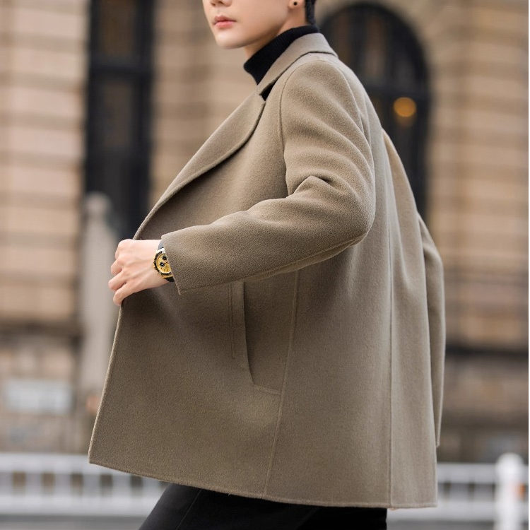 莱蒙璀双面羊毛呢大衣男中长款韩版高级感西装呢子外套秋冬季加厚