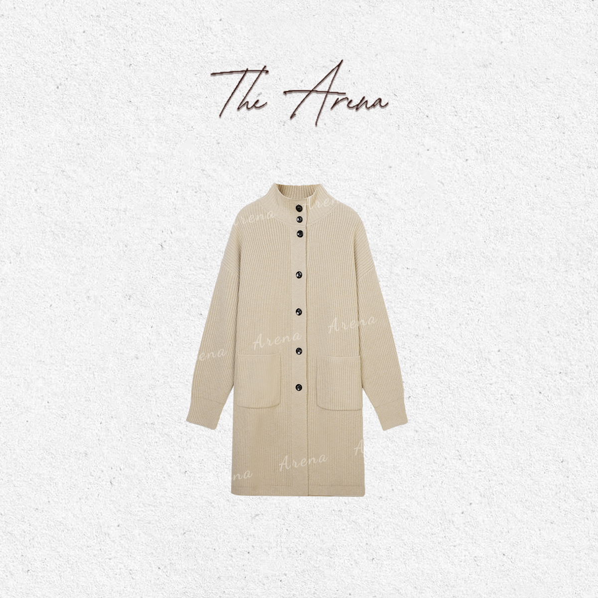 琥珀流光风“秋日来信”羊毛羊绒混纺中长款针织大衣外套XY9006