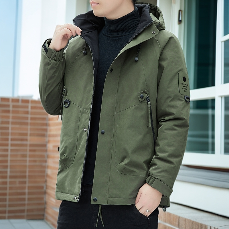 棉服男士冬季休闲潮流棉衣加厚宽松棉袄防寒保暖连帽帅气时尚外套