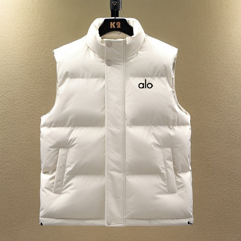 ALO2025秋冬新款时尚棉服无袖马甲情侣款外穿宽松马夹背心外套