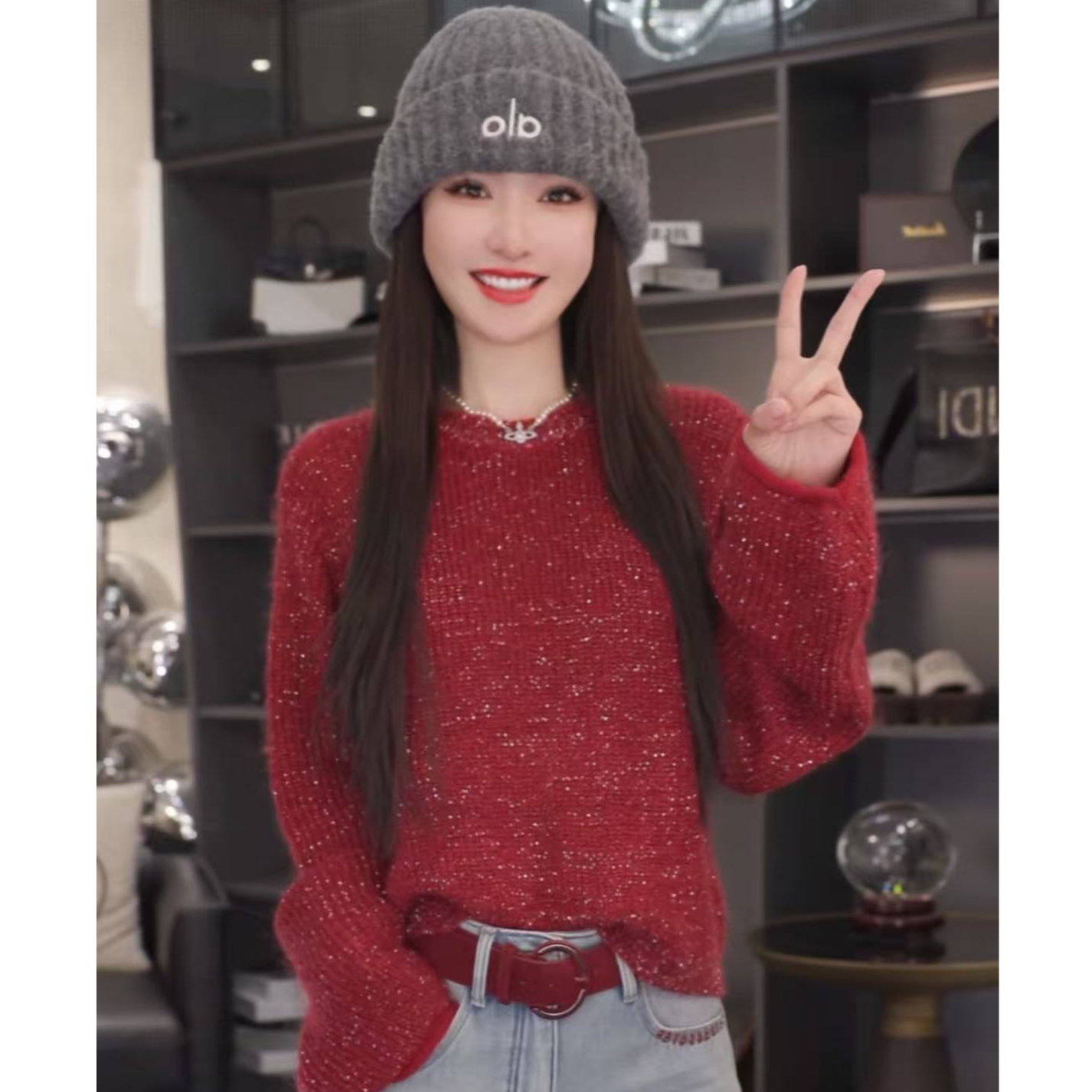 HUANG VINI2025秋冬新款休闲设计师圆领毛衣L5602