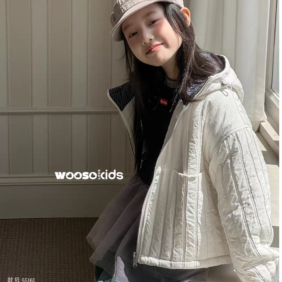 韩版连帽棉袄夹棉常规款棉服翻领厚款宽松秋冬童装短款百搭棉衣