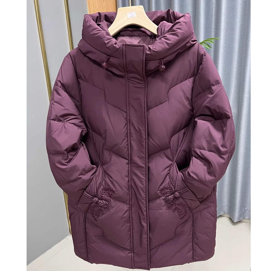 中老年人棉袄女款冬季奶奶冬装羽绒棉服妈妈秋冬国风刺绣棉衣外套
