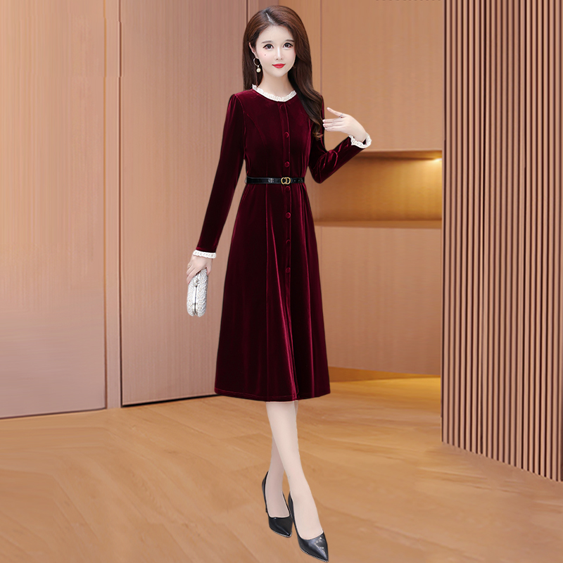 【莫瑞】喜婆婆婚宴装连衣裙女2025新款秋冬十三行气质高端礼服裙子