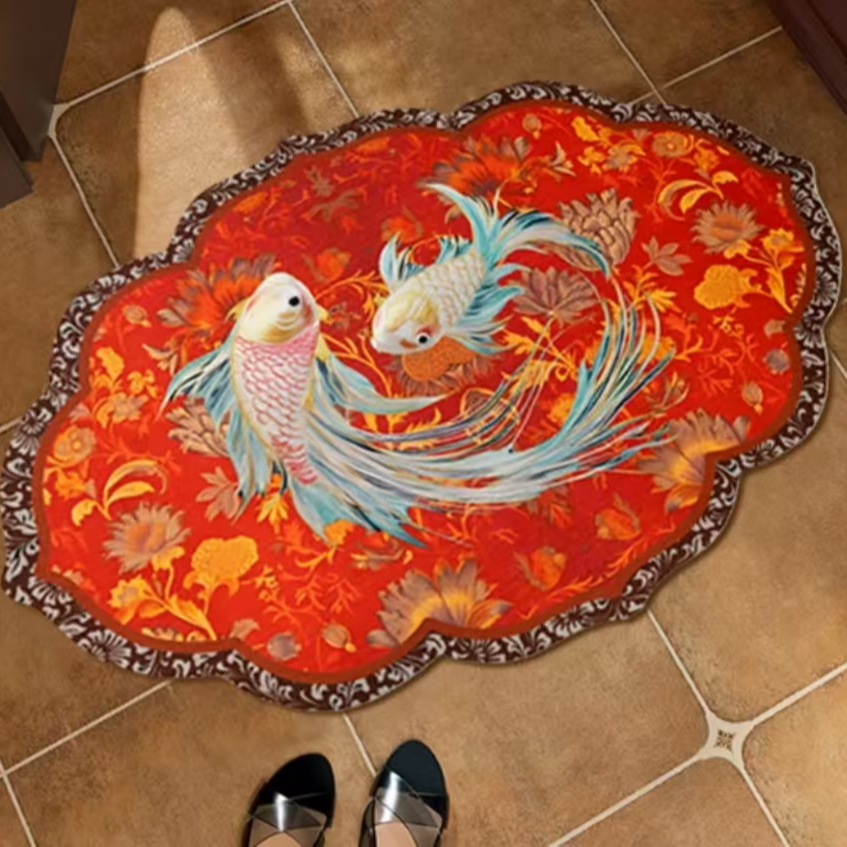 金玉满堂复古家用软硅胶卫生间吸水防滑地垫入户门卧室地垫