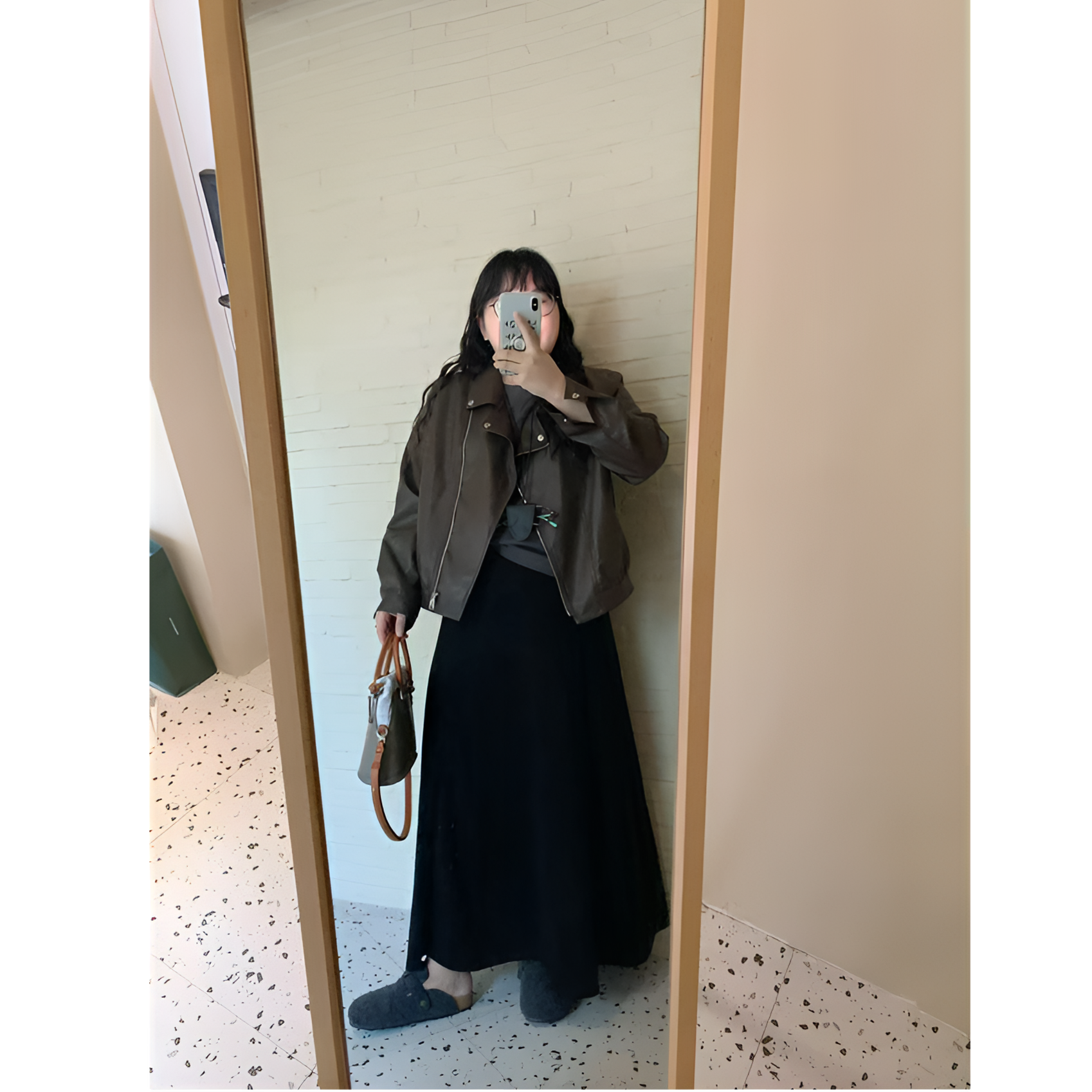 《鱼白专属》运补-6- 甜酷显瘦宽松正肩翻领彩色皮衣外套 1943