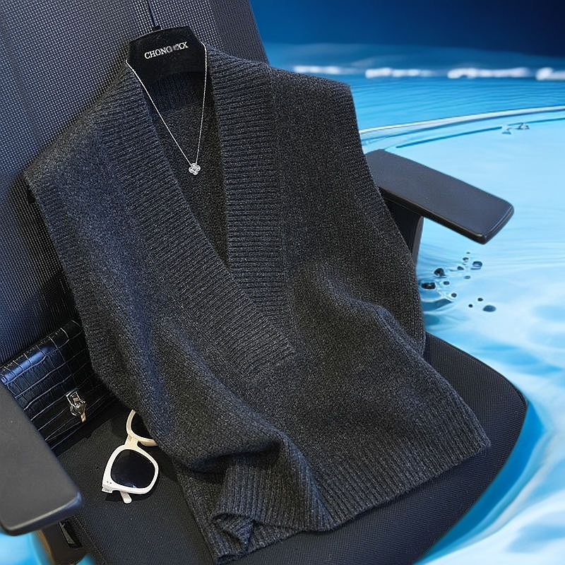 女款针织马夹背心秋冬新款宽松休闲百搭洋气2025百搭外穿小马甲