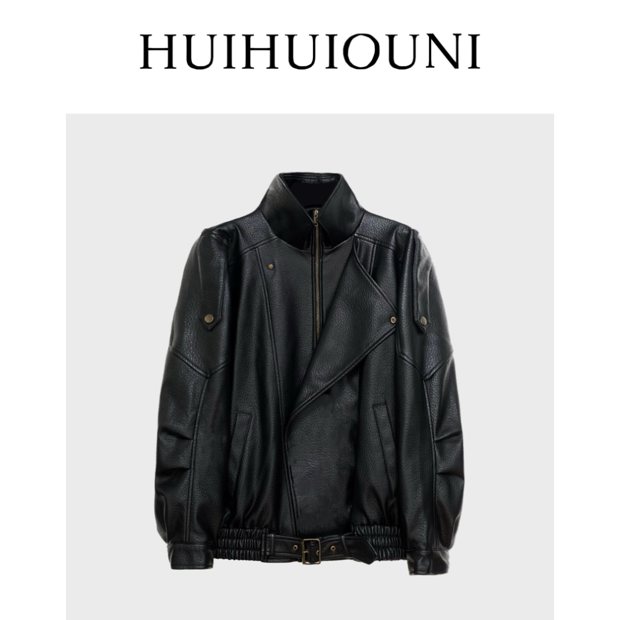 慧慧欧尼   时髦高阶姿态   Designe新款百搭高阶宽松复古款皮衣