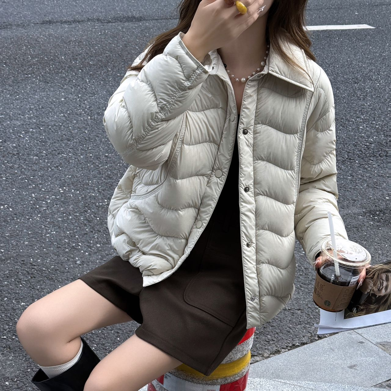 保真新国标90白鸭绒2025新款衬衫领羽绒服女百搭通勤秋冬外套79