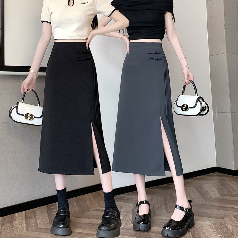 新中式国风2025新款爆款女装气质时尚百塔高腰显瘦中长款半身裙