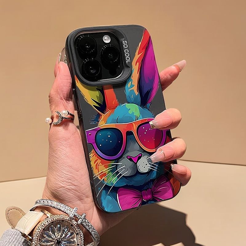 涂鸦兔子适用苹果16手机壳iPhone15promax高级14硅胶13软12防摔