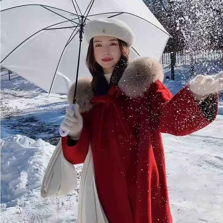 金夫人大衣【小魔女升级款】100%羊毛国风斗篷纯手工双面羊毛大衣