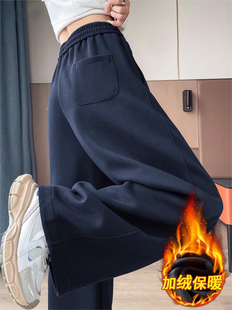 超好看百搭美式宽松显瘦休闲裤2025秋季爆款大码高腰弯刀运动卫裤